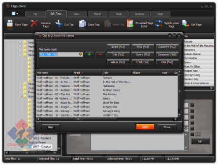 Get tags from file names